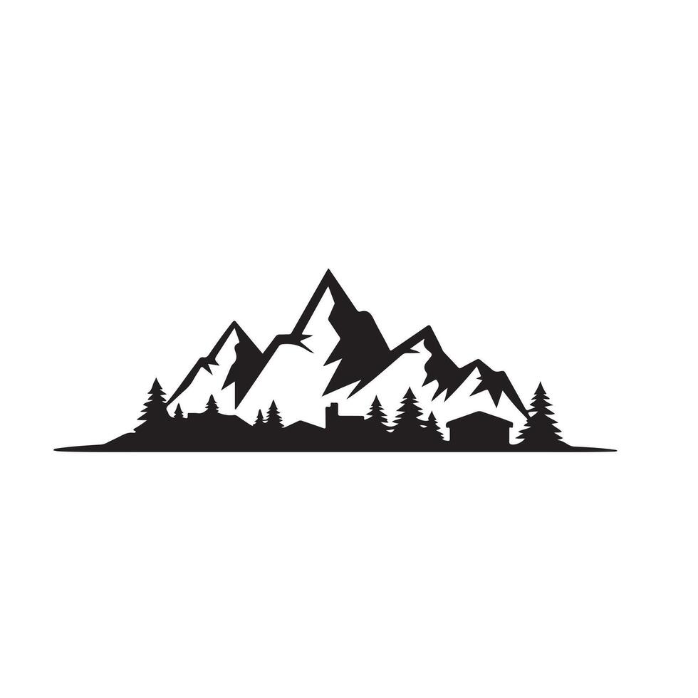 Mountain Silhouette for Adventure, Nature, and Outdoor Concepts vector
