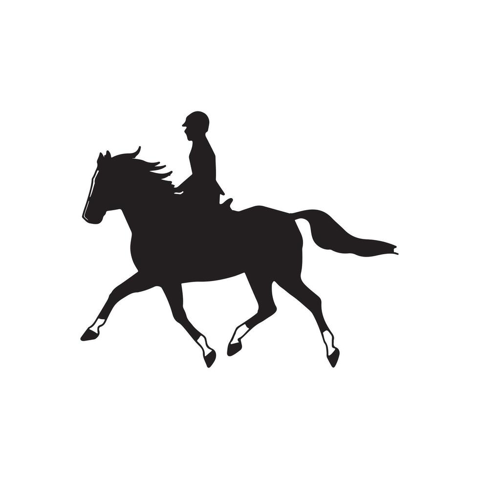 Horse Riding Silhouette for Sports and Equestrian Activities vector