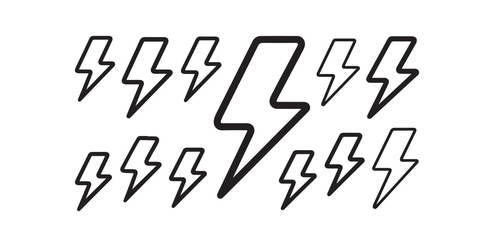 Electric Shock Warning Icons for Power and Energy Concepts vector