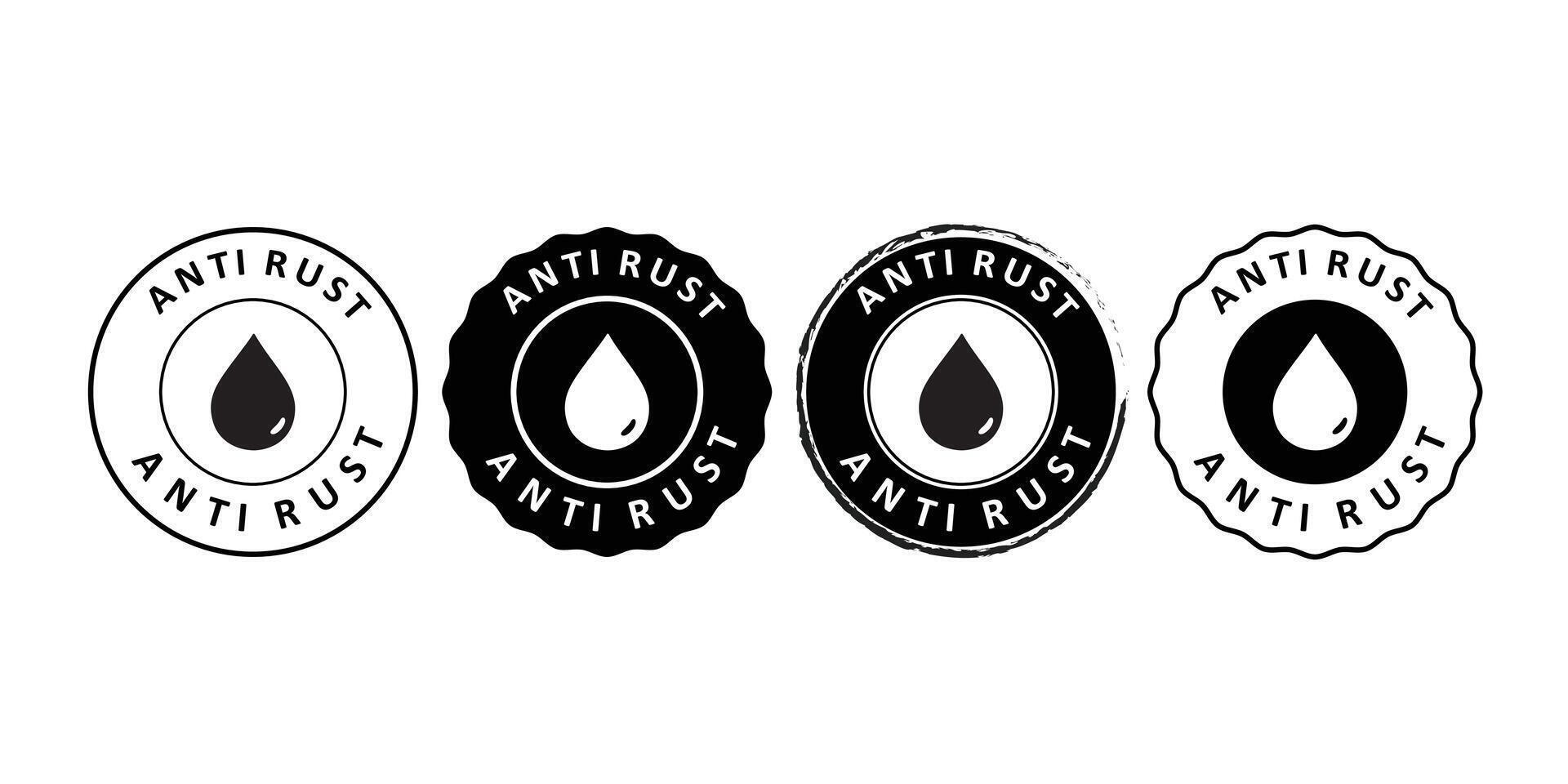Multiple Anti Rust Icons for Quality and Packaging Assurance vector