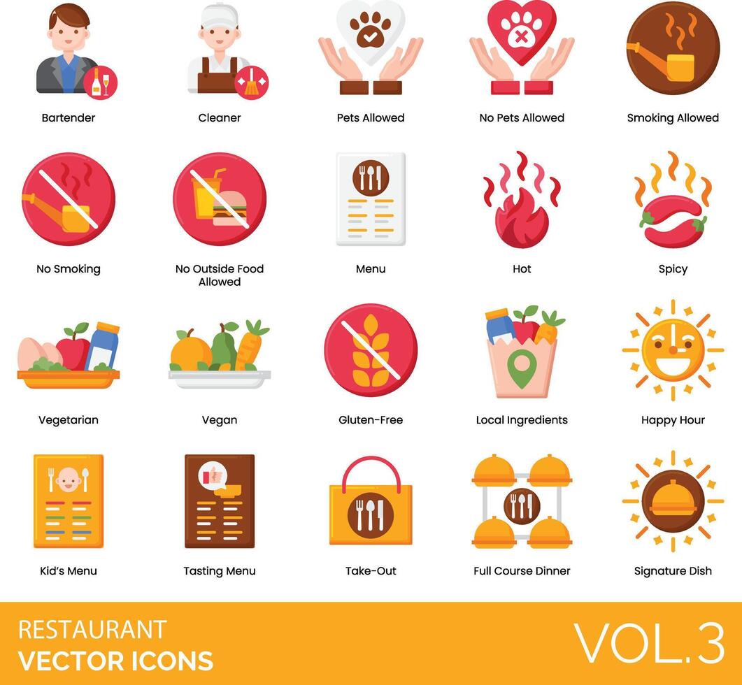 Restaurant icons set, volume 3 vector