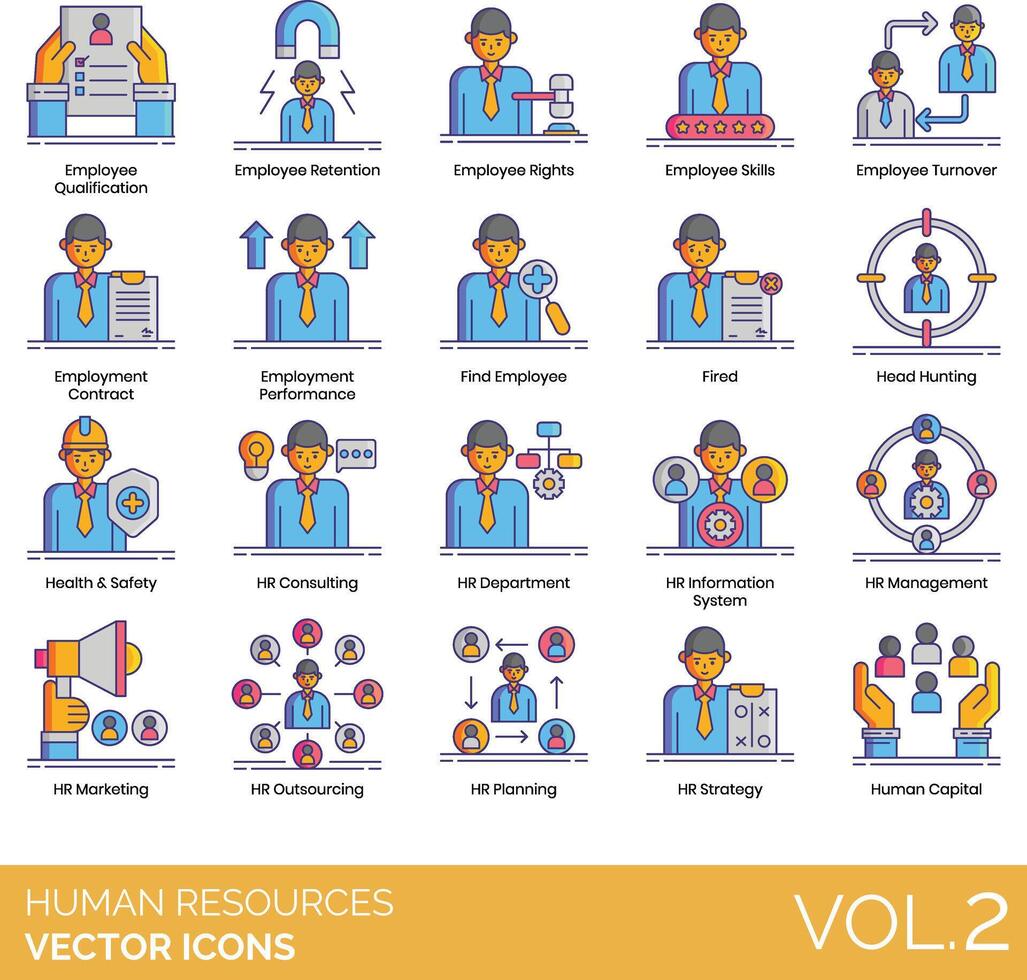 Human resources icons set, vol 2 vector