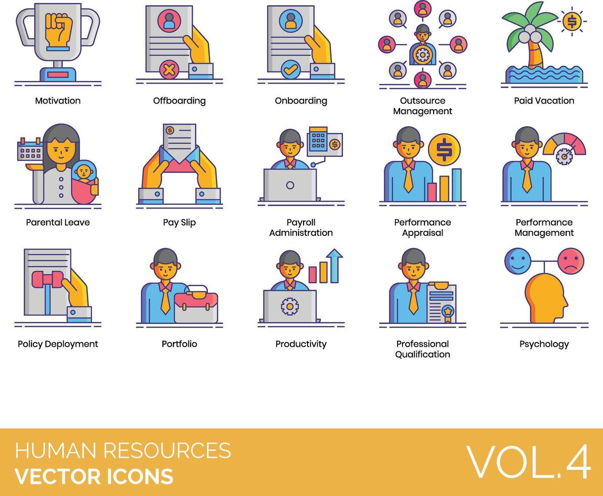 Human resources icons set, vol 4 vector