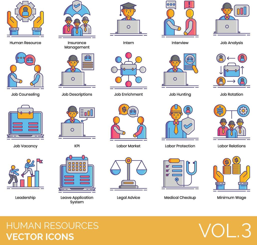Human resources icons set, vol 3 vector