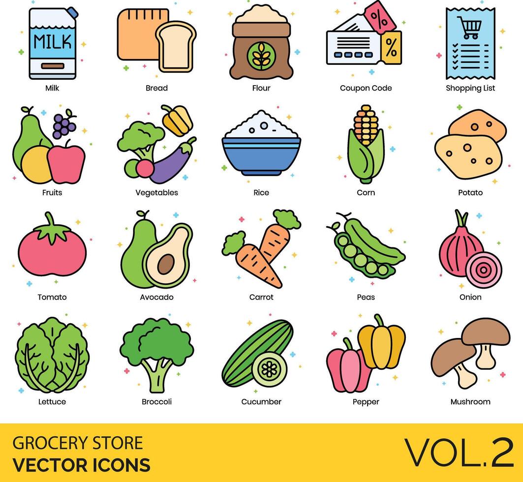 Grocery store icons set, vol 2 vector