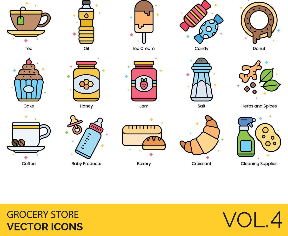 Grocery store icons set, illustration vector