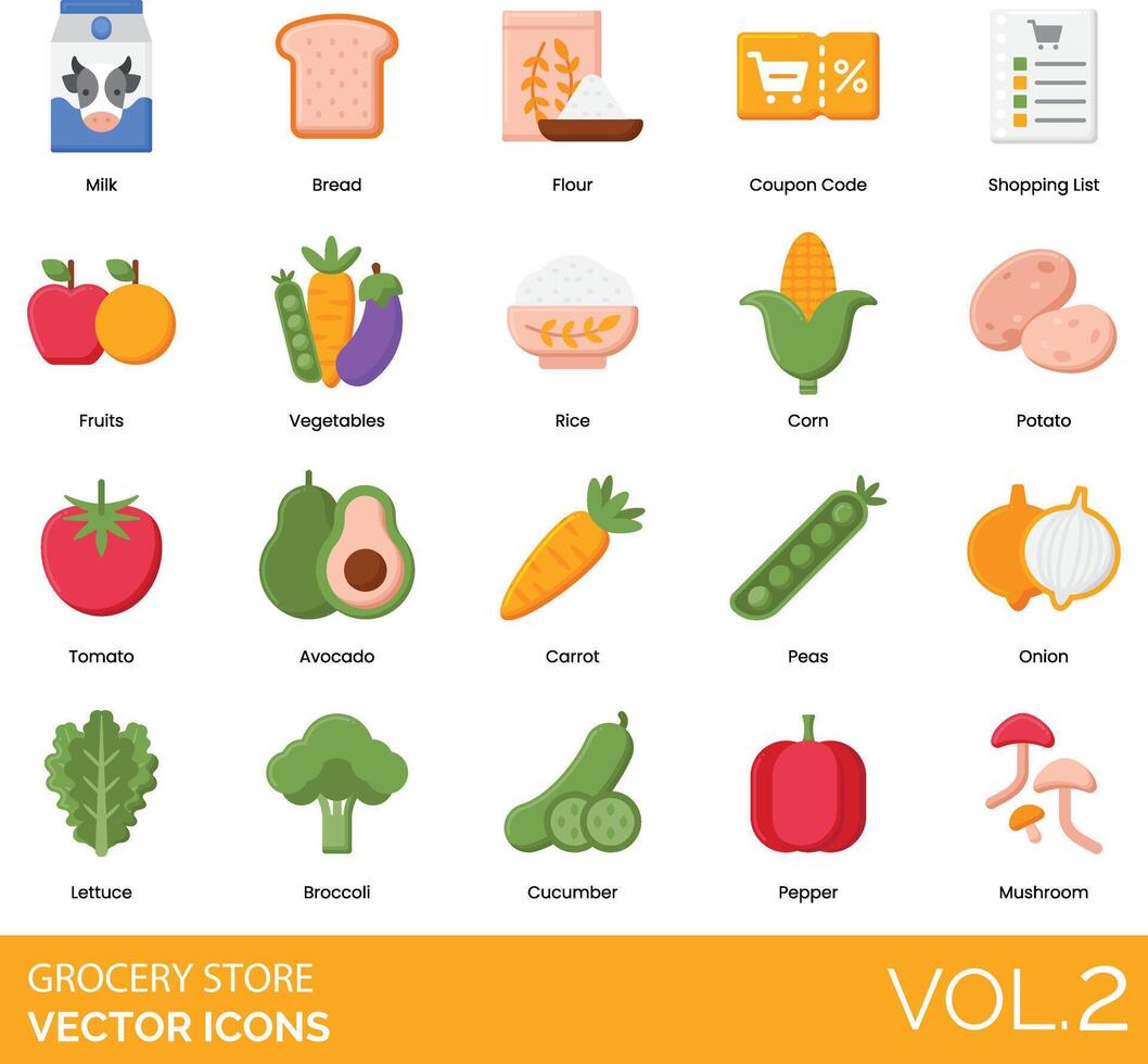 Grocery store icons set, vol 2 vector