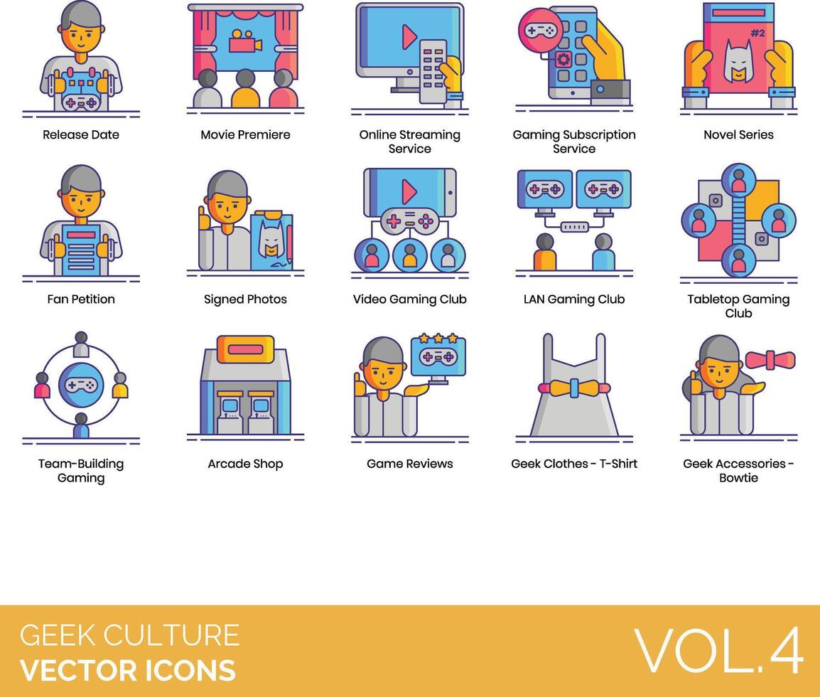 Geek culture icons, vol 4 vector