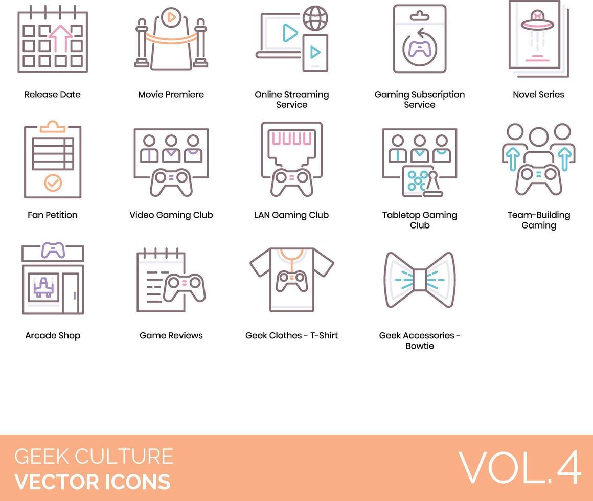 Geek culture icons, vol 4 vector