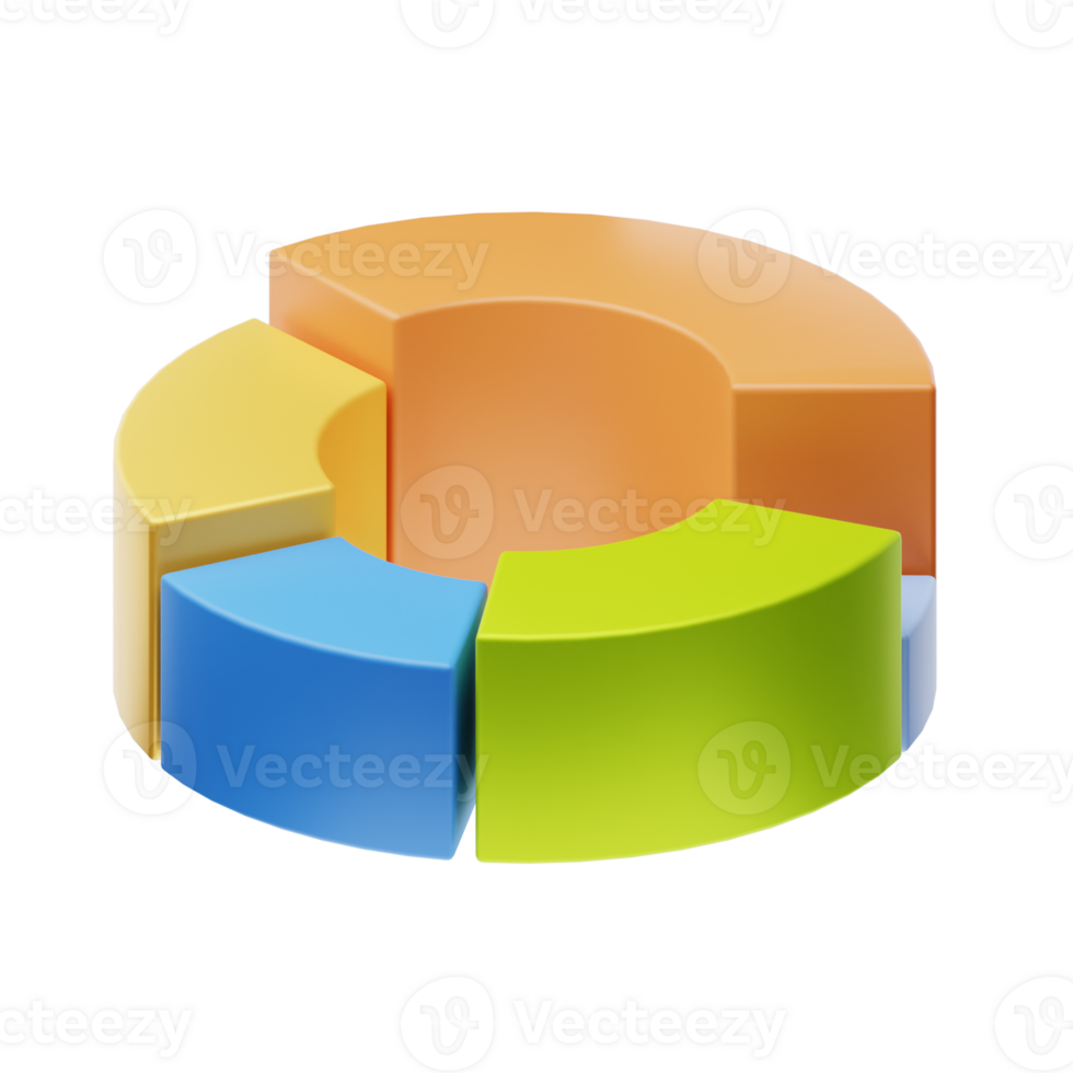 A colorful pie chart on a black background png
