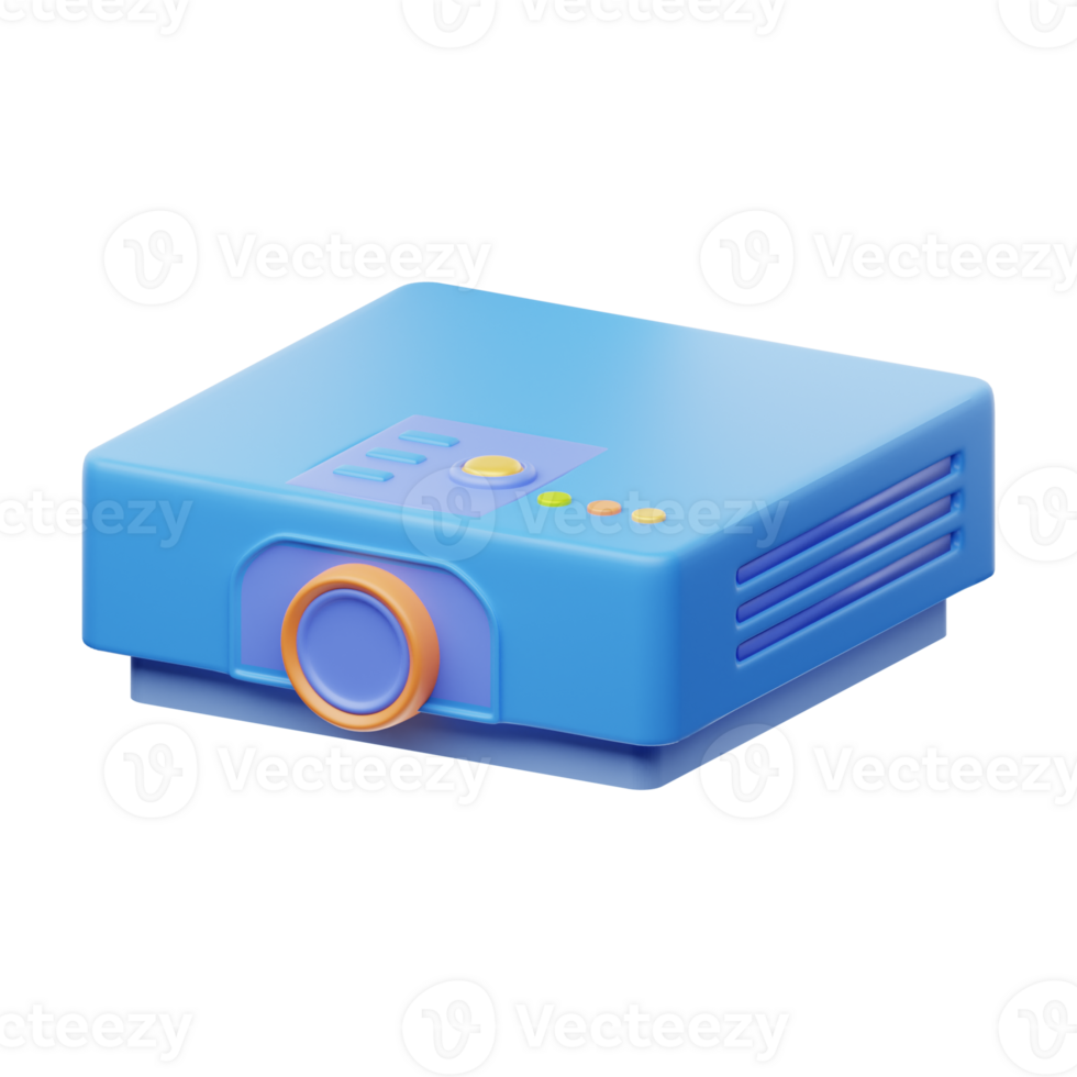 A small blue projector on a black background png