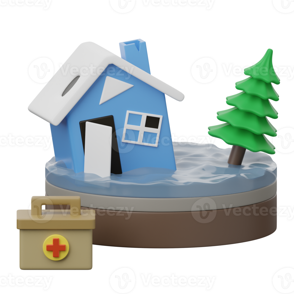 A house with a tree and a first aid kit png