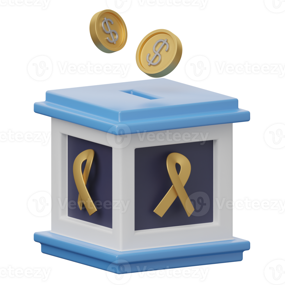 A money box with a yellow ribbon and coins png