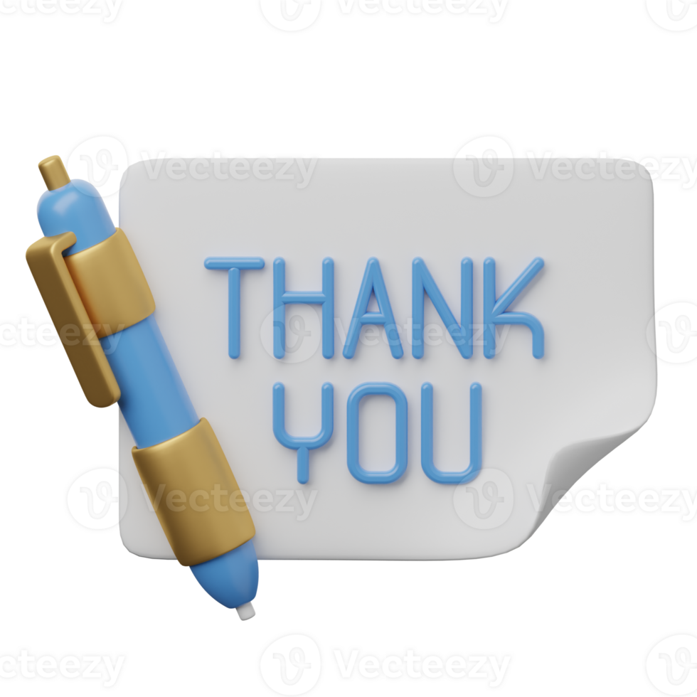 Thank you note with pen png