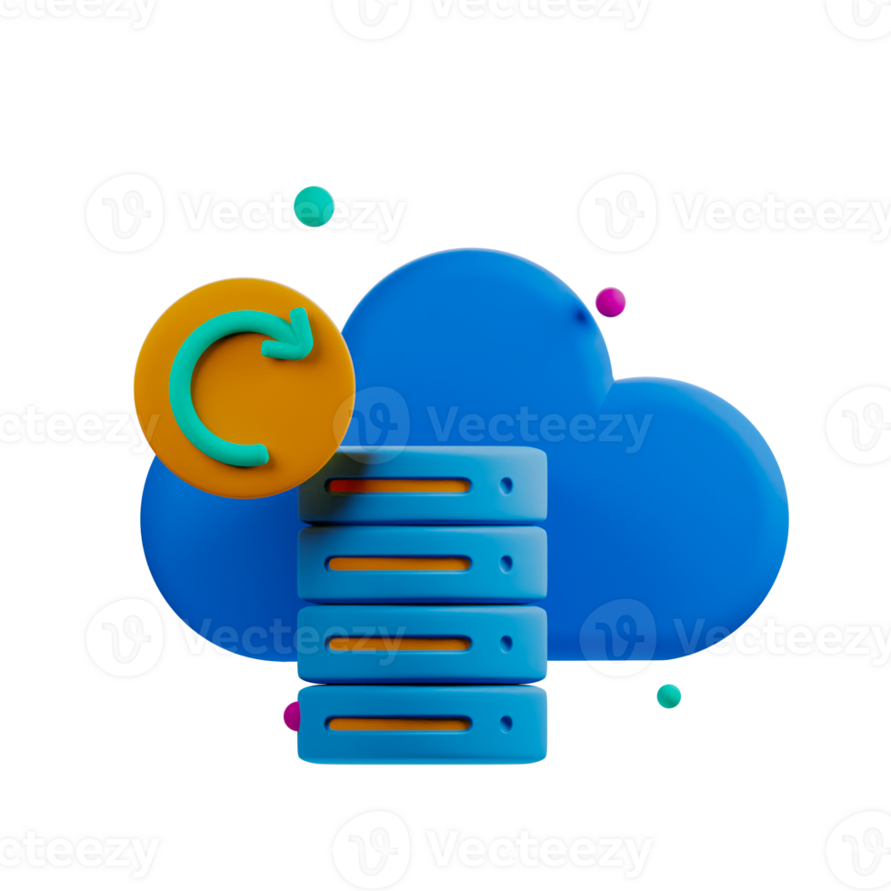 Cloud computing with a blue cloud and a red arrow png