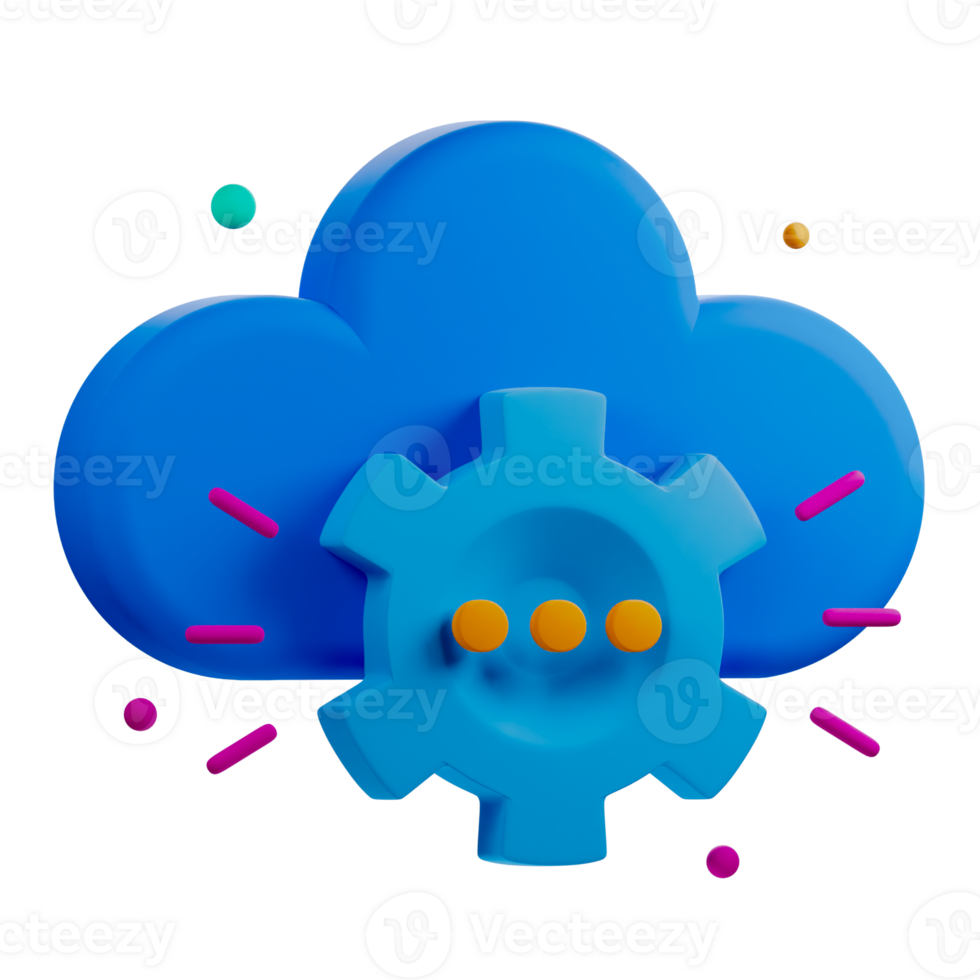 A cloud with gears and a blue cloud png