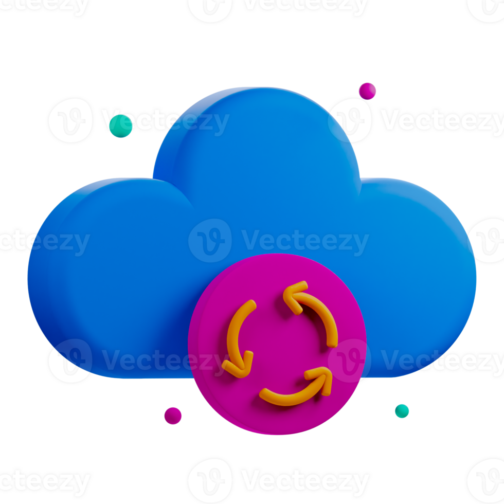 Cloud computing icon with a circle and arrow png