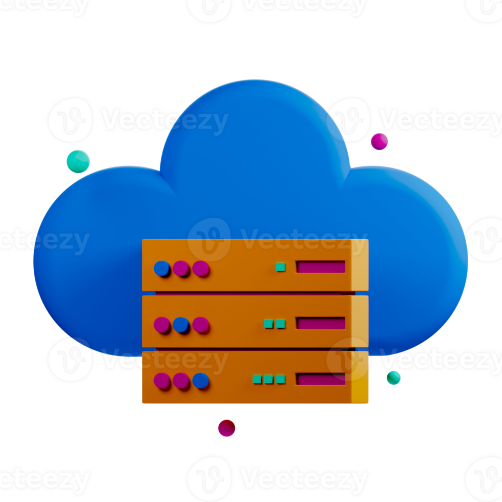 A cloud with a server on top of it png