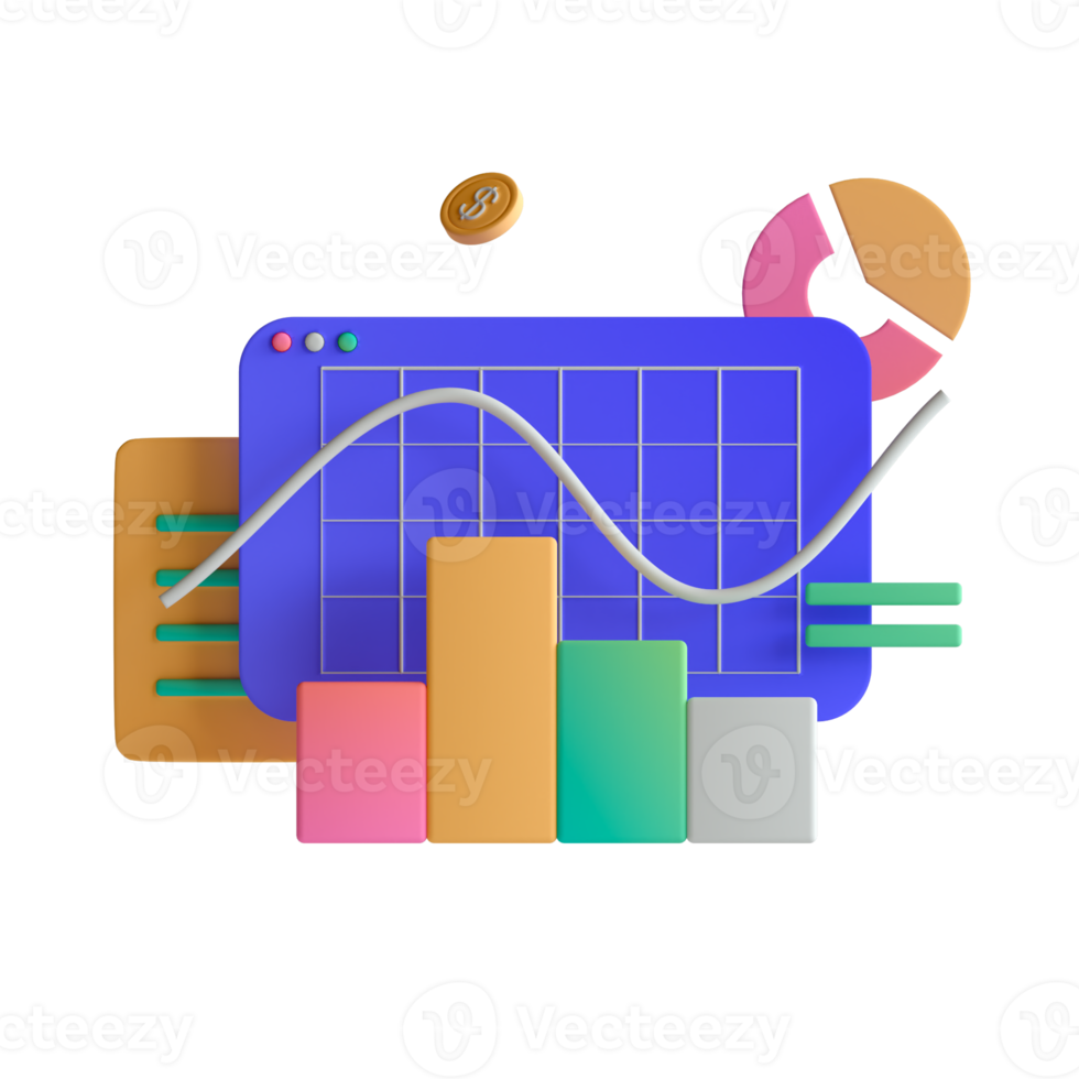 An icon of a graph and a bar chart png