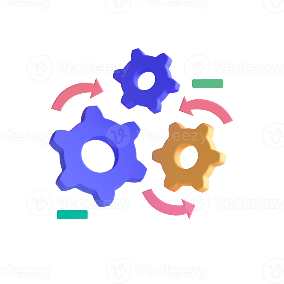 Gears icon with arrows and gears png