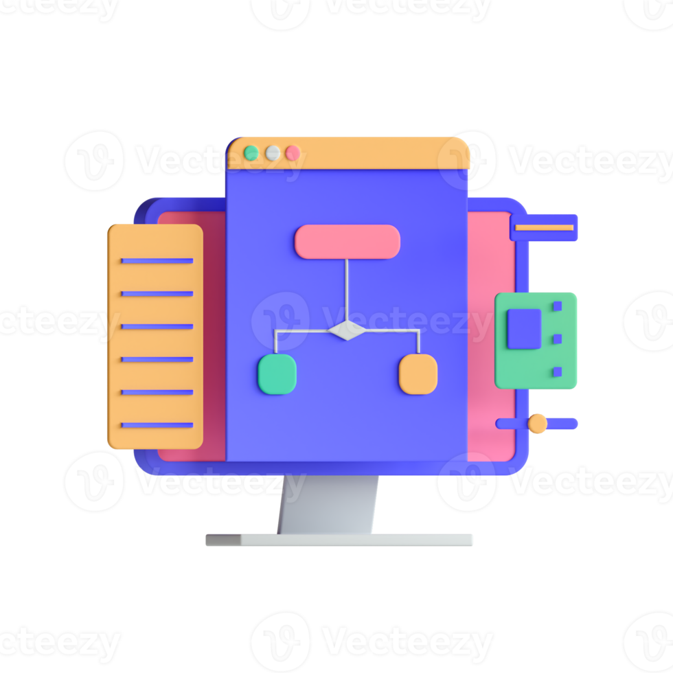 uma computador com uma diagrama do uma computador em isto png