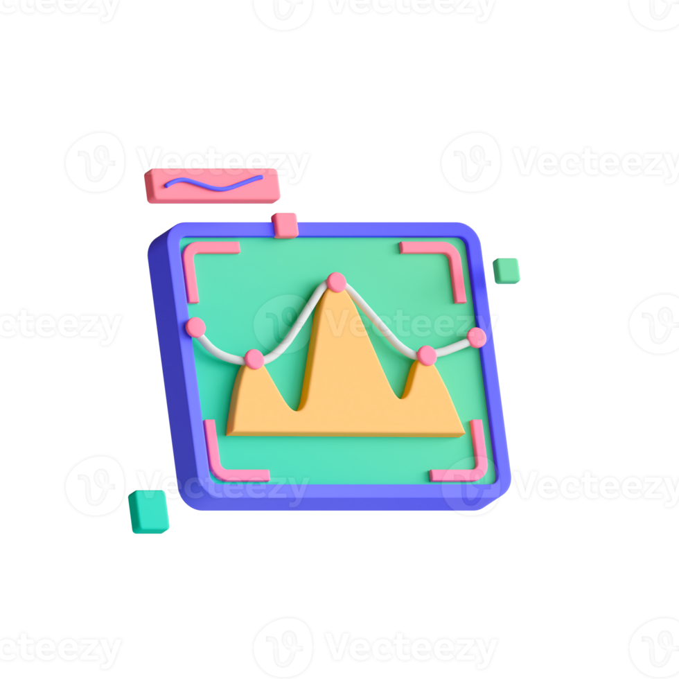 A cartoon image of a computer screen with a graph png
