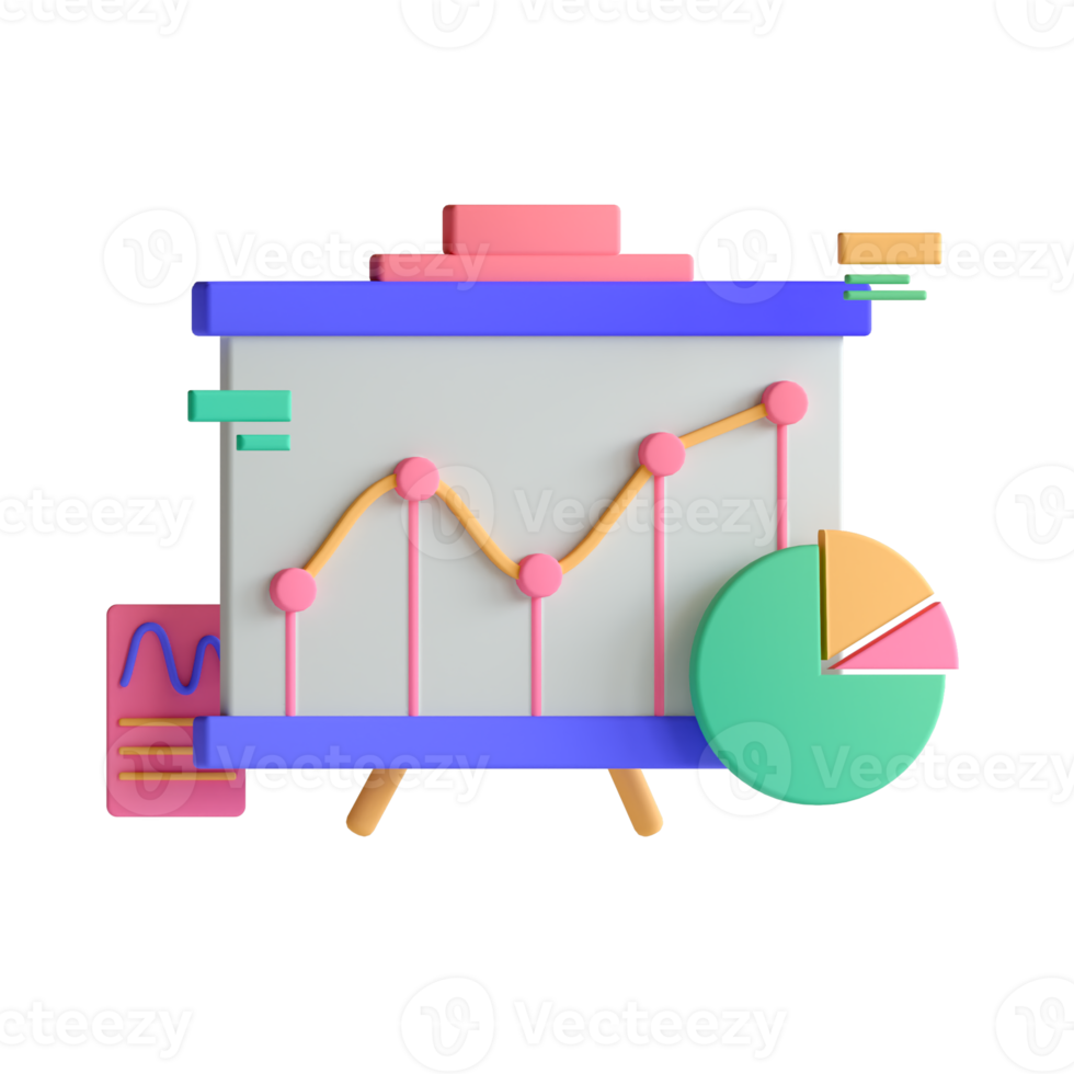 a imagem do uma apresentação borda com uma gráfico e torta gráfico png