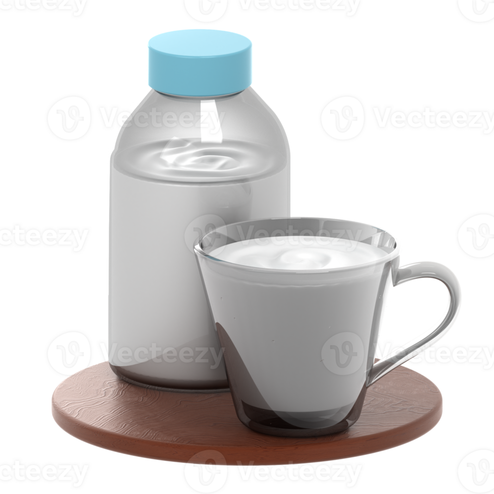 A glass of milk and a bottle of milk png