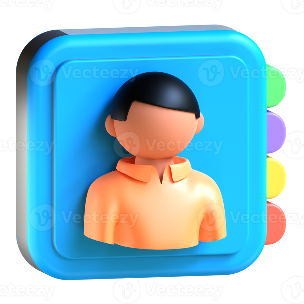 A person icon on a blue square png