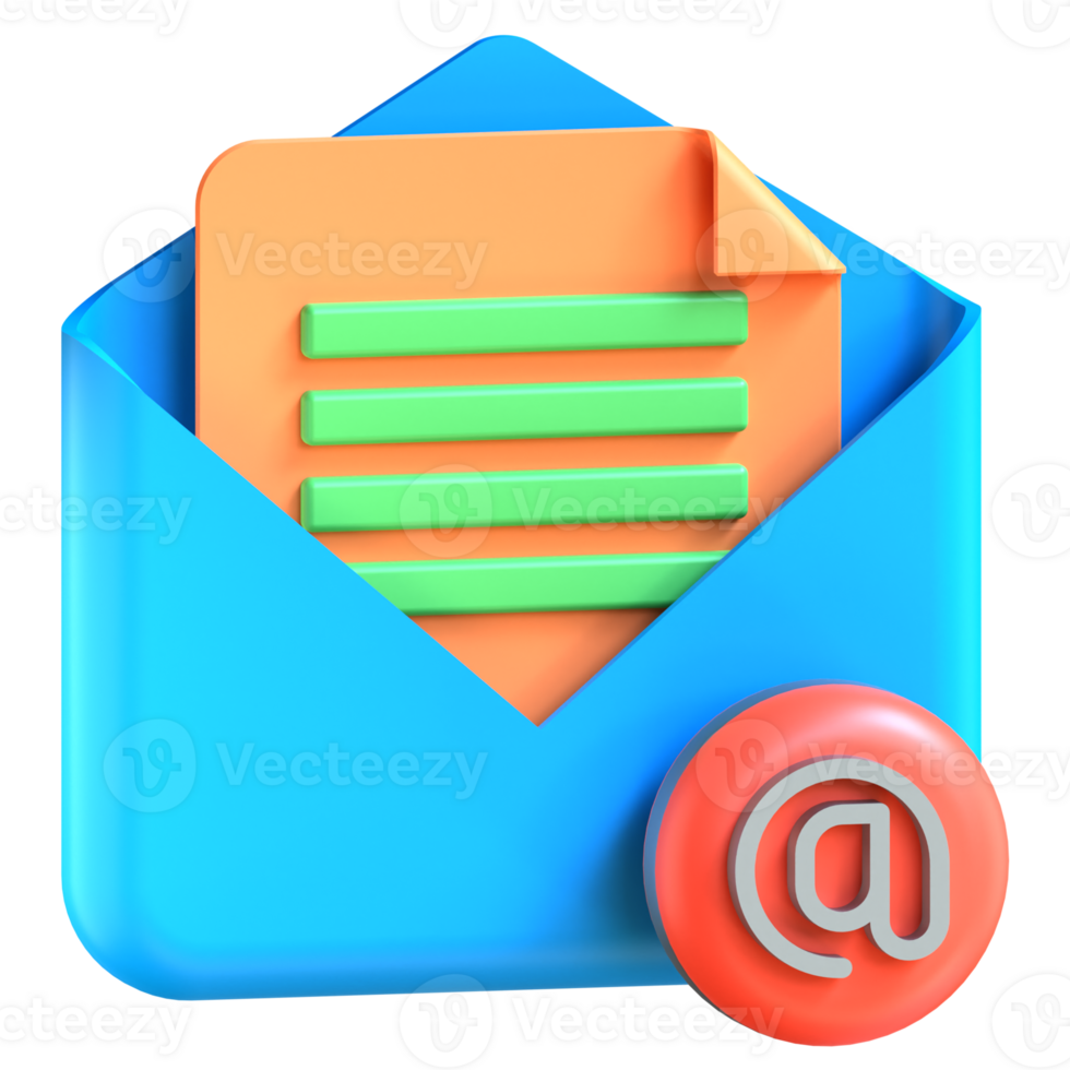 Email icon with a paper envelope and an envelope png