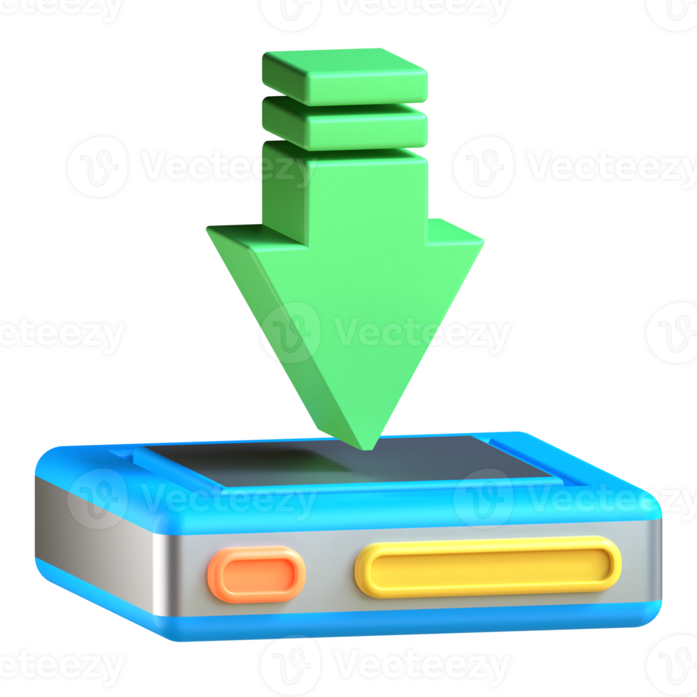 A blue and green device with an arrow pointing up png