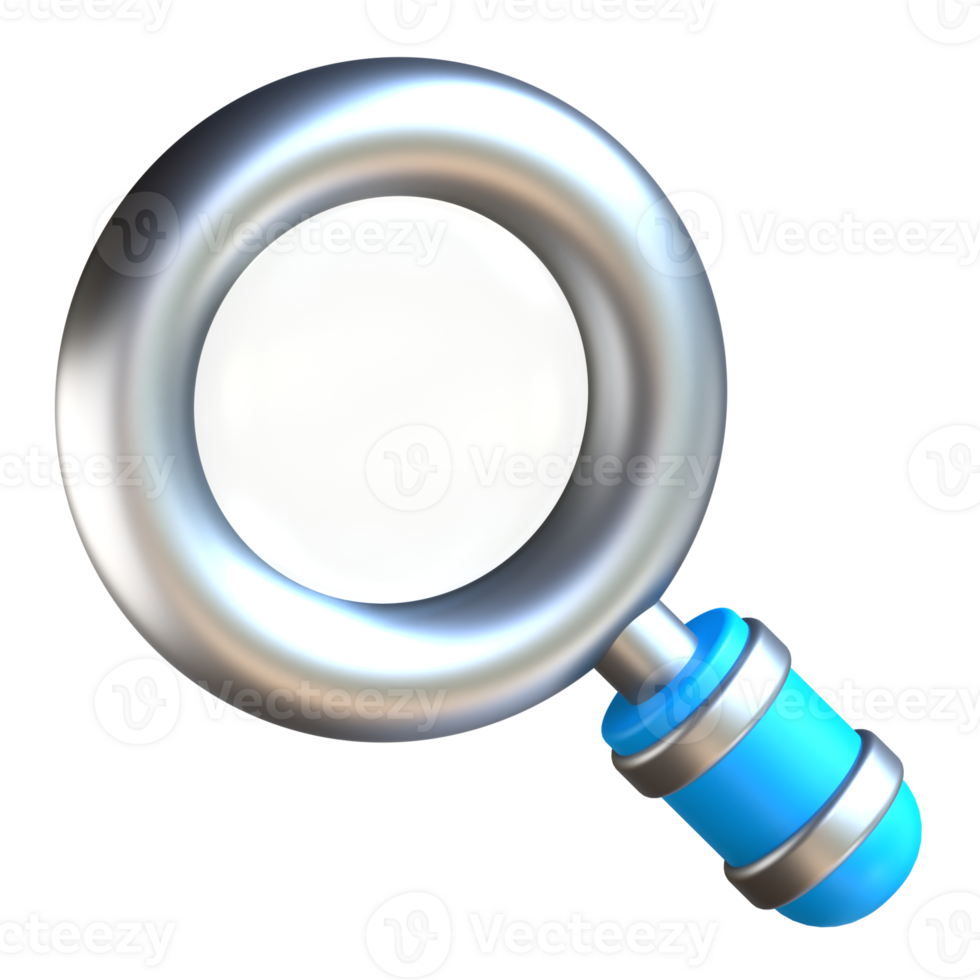 A magnifying glass with a green object inside png