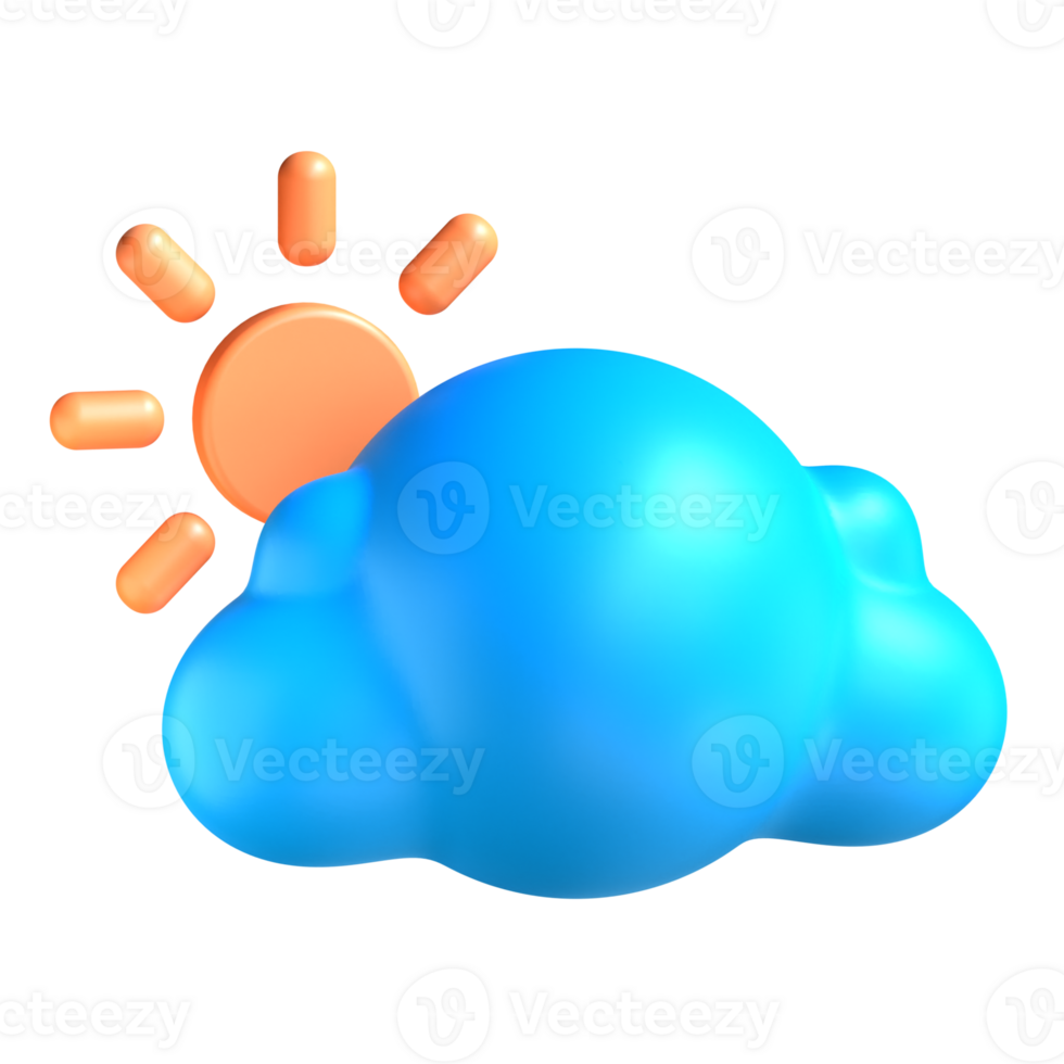 A blue cloud with a sun behind it png