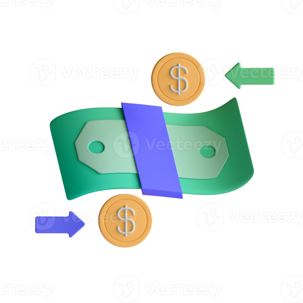 Money transfer icon with arrows and dollar coins png
