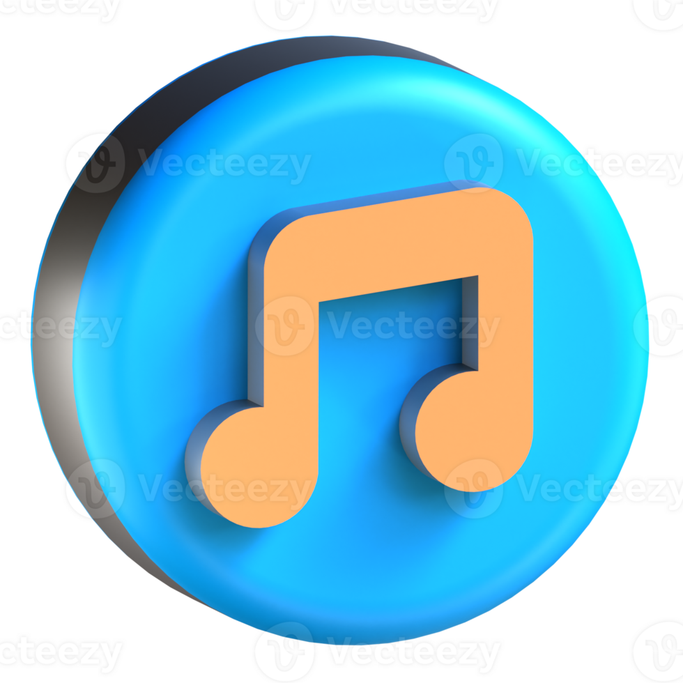 A music note icon on a blue background png