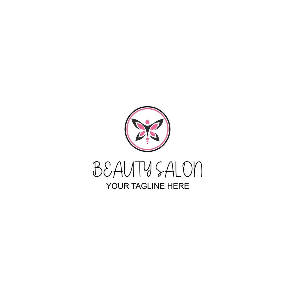 butterfly logo design for beauty salon or cosmetic with creative illustration vector