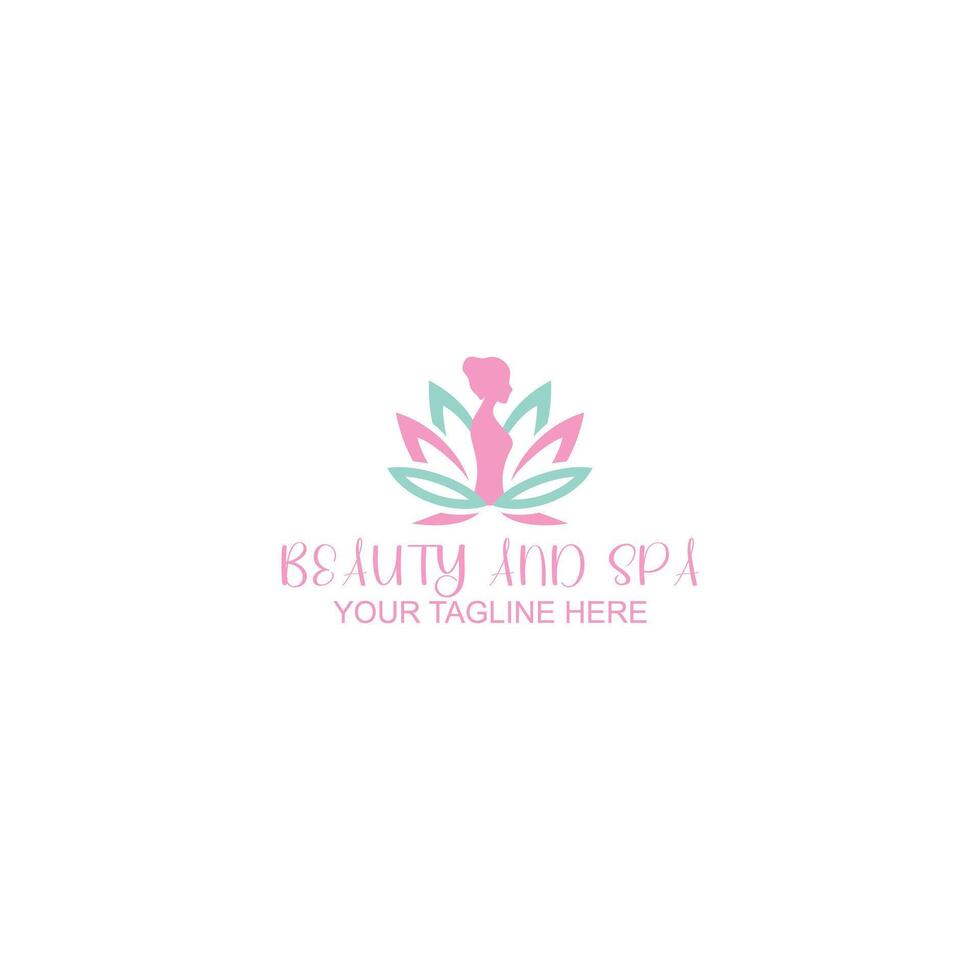 lotus logo design for beauty spa or cosmetic with creative illustration vector