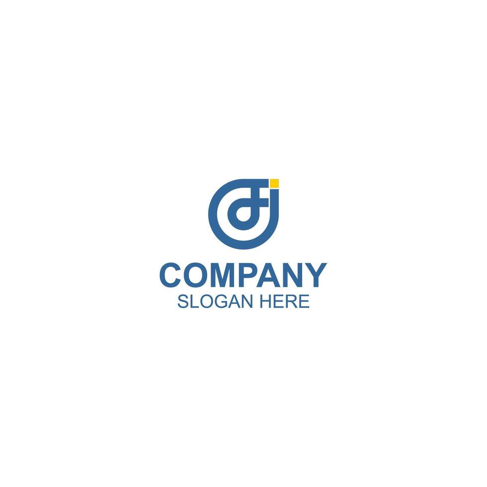 letter f logo design for technology or company with creative illustration vector