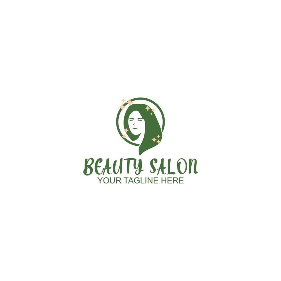 logo design for beauty herbal product or salon with creative illustration vector