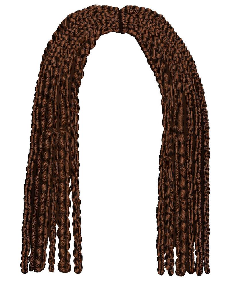 Brown braided hairpiece for styling vector