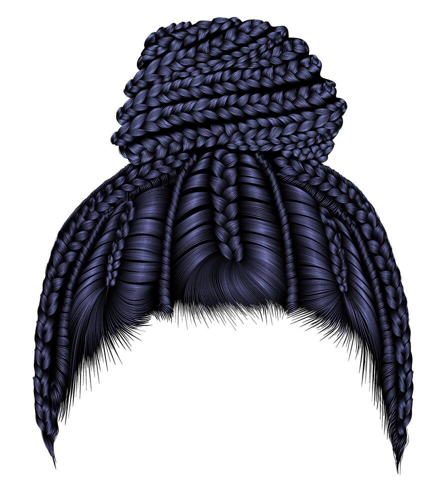 illustration of a braided hair bun vector