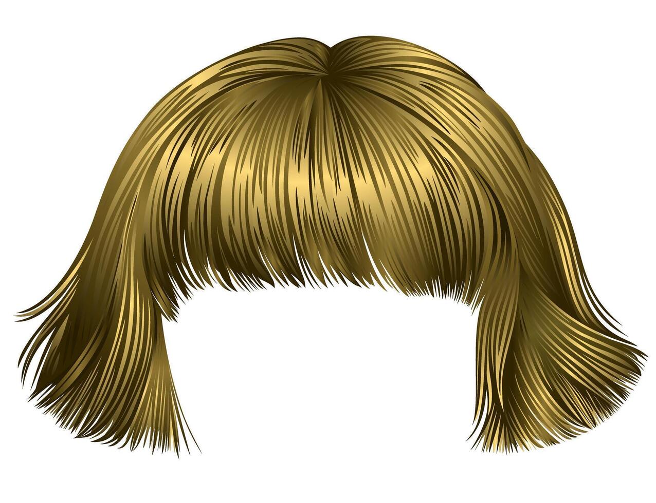 trendy hairs blond light colors . kare fringe beauty fashion vector