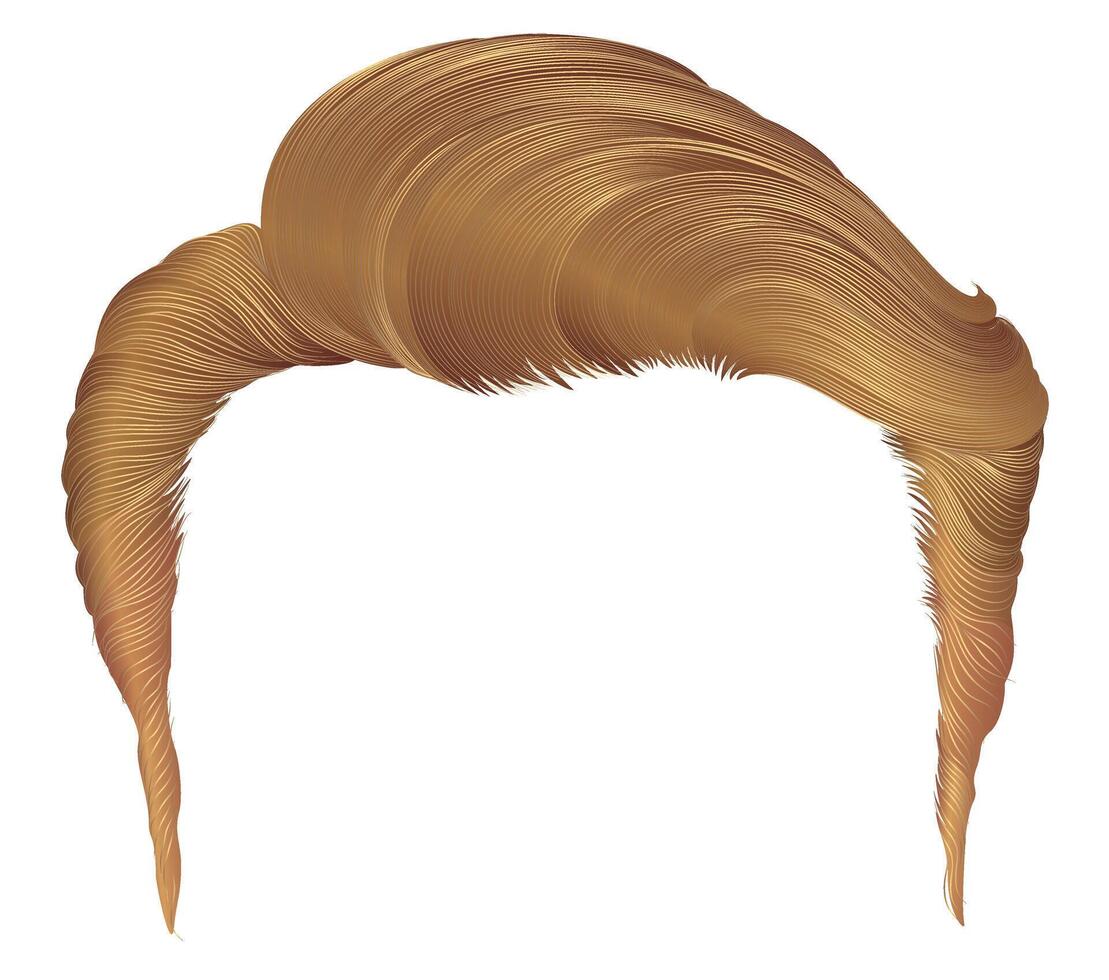 trendy man hairs.blond color.beauty style.realistic 3d. vector