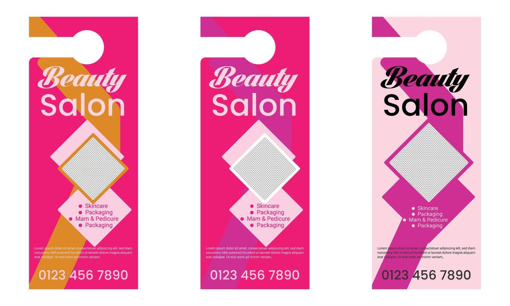 Beauty Salon free Door hanger vector