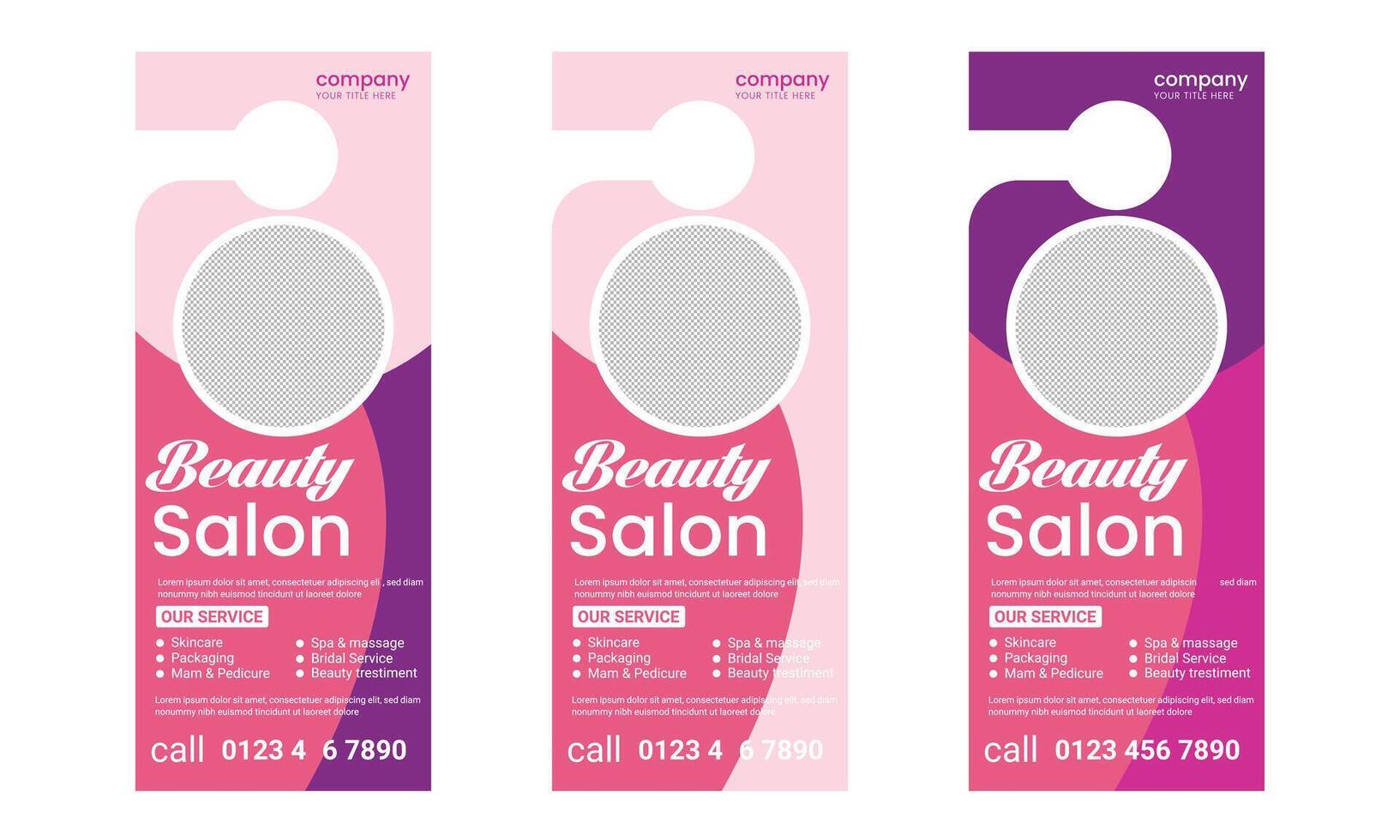 Beauty Salon Door Hanger vector