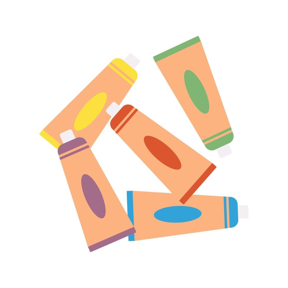 Back to school stationery, and art, School and Office supplies, flat illustration vector