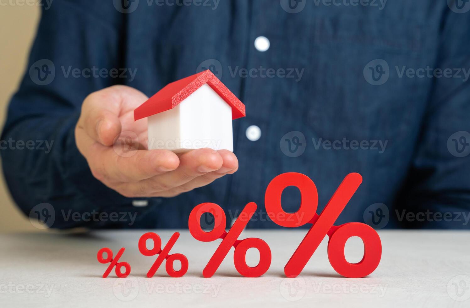 Increase in housing interest rates. Mortgage prices become more expensive. Burden of rising borrowing costs, changing central bank policies, home affordability and loan accessibility. photo