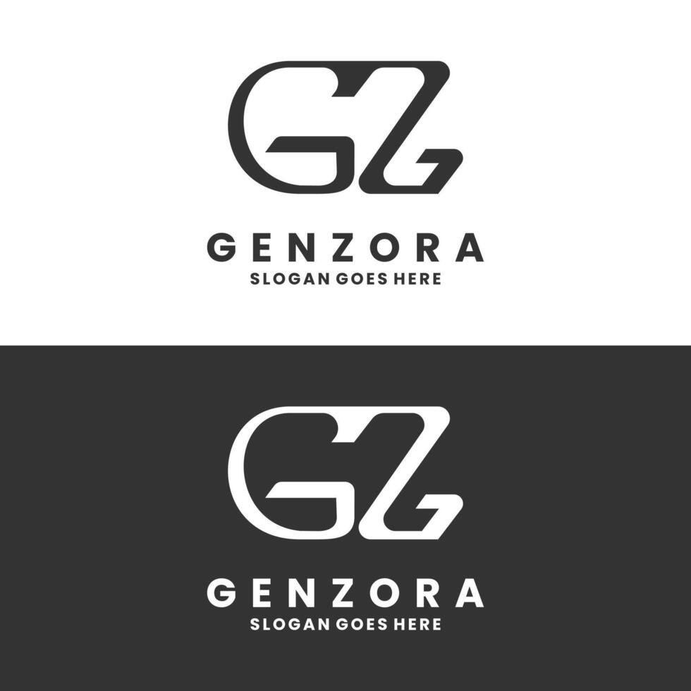 modern GZ monogram logo design for brand identity vector