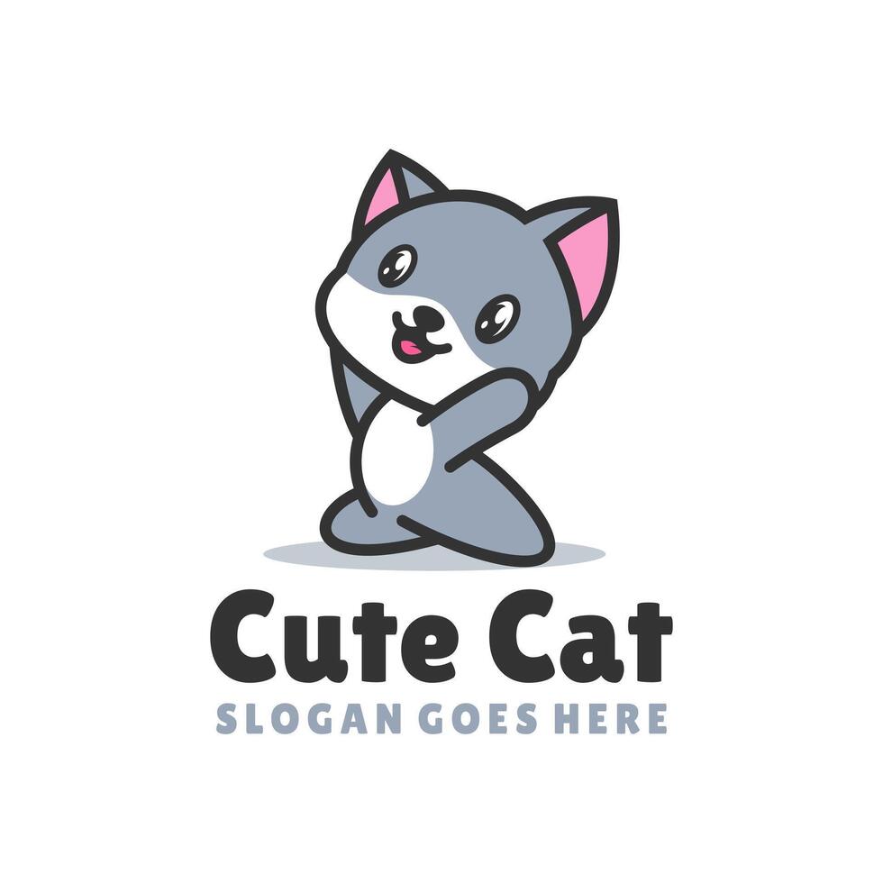 cute kawaii chibi mascot logo design vector