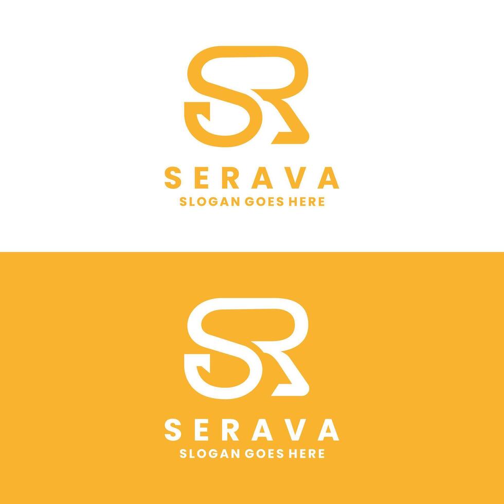 modern SR monogram logo design for brand identity vector